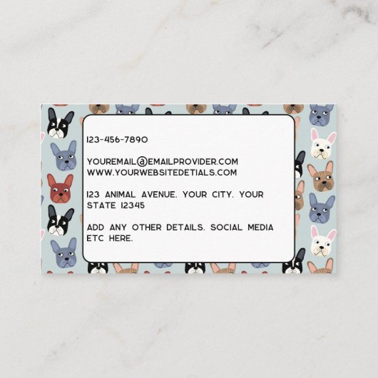 Services pour animaux de compagnie Carte de visite (Dos)