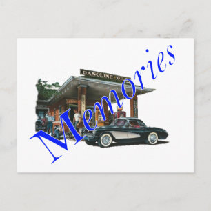  servicestation uit de jaren vijftig briefkaart