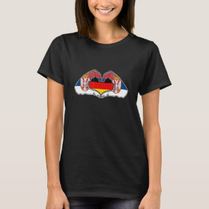 Servië en Duitsland Hart-handvriendschap T-shirt