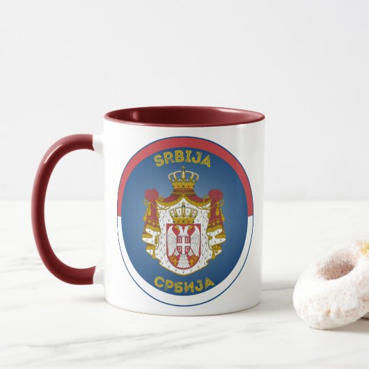 Servië Erfgoed Embleem Mok (Met donut)