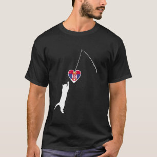 Servië Kat Design Servische Vlag Srbija Liefde Kat T-shirt