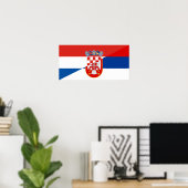 servië - kroatië - halve symbool poster (Thuiskantoor)