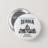 Servië Ronde Button 5,7 Cm (Voorkant /achterkant)