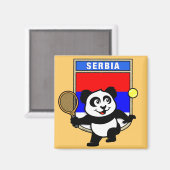Servië Tennis Panda Magneet (Voorkant / Achterkant)