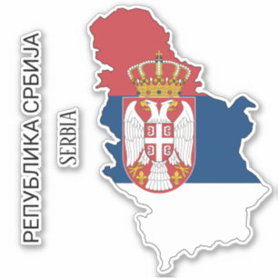 Servië Vlag Charmante Patriottische Kaart Sticker