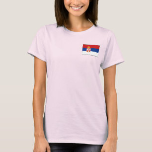 Servië Vlag en Kaart dk T-shirt