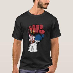 Servië Vlag Handvuist Kracht Servische Wortels Ser T-shirt