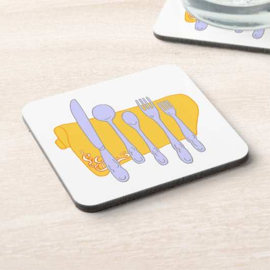 Servies Koken Design Sjabloon Drankjes Onderzetter (Linkerzijde)