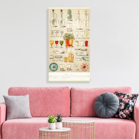 servies olieverfschilderij - volledig Afbeelding Canvas Afdruk (Insitu (Woonkamer))