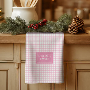 Serviette à carreaux pastel personnalisée, idée ca