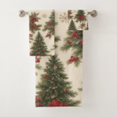 Serviette à feuillage persistant de charme de Noël (En situation)