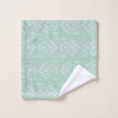 Serviette à fleurs rose pastel et vert menthe (Gant de toilette)