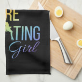 Serviette à lames Patinage en arc-en-ciel sur noir (Quart Plié)