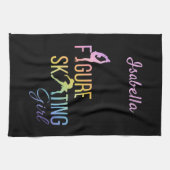 Serviette à lames Patinage en arc-en-ciel sur noir (Horizontal)