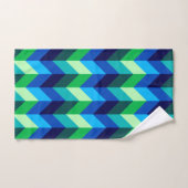 Serviette à main à chevrons ombrés bleu-vert (Serviette à main)