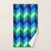 Serviette à main à chevrons ombrés bleu-vert (Serviette à main)