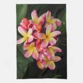 Serviette à main à fleurs rose et jaune (Vertical)