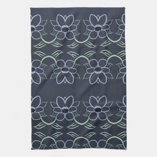 Serviette À Main Avec Bleu Marine (Vertical)