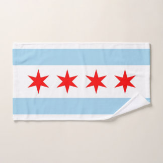 Serviette à main avec Drapeau de Chicago City, USA