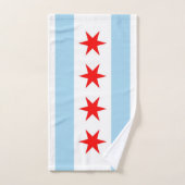 Serviette à main avec Drapeau de Chicago City, USA (Serviette à main)