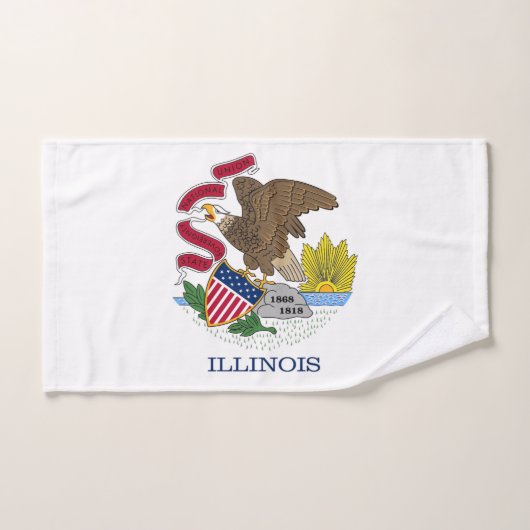Serviette à main avec Drapeau de l'Illinois State, (Serviette à main)