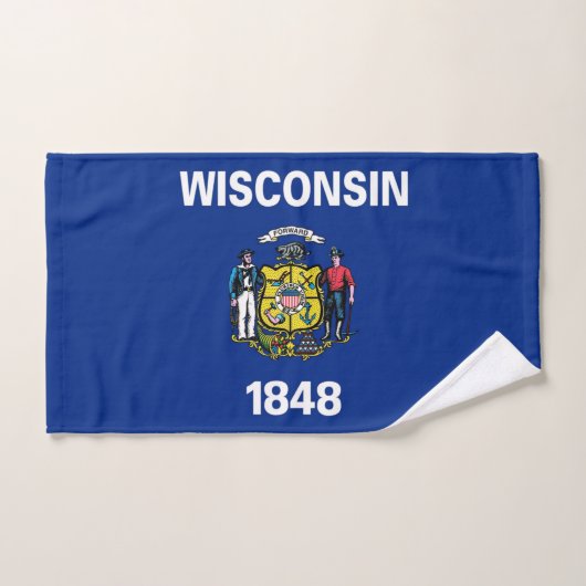 Serviette à main avec Drapeau du Wisconsin State, (Serviette à main)