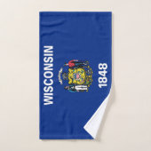 Serviette à main avec Drapeau du Wisconsin State, (Serviette à main)