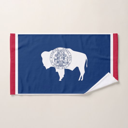Serviette à main avec Drapeau du Wyoming State, US (Serviette à main)