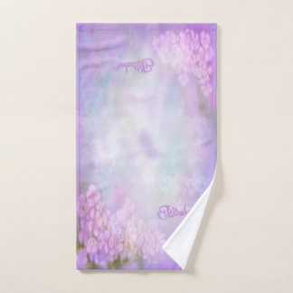 Serviette à main Bitachon aux fleurs violettes