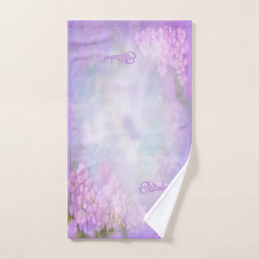 Serviette à main Bitachon aux fleurs violettes (Serviette à main)