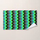 Serviette à main Black Green Ombre Chevrons (Serviette à main)