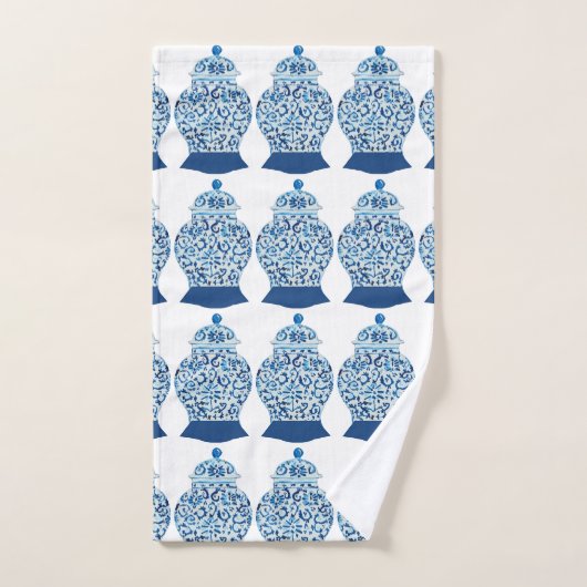 Serviette à main bleu blanc Ginger (Serviette à main)