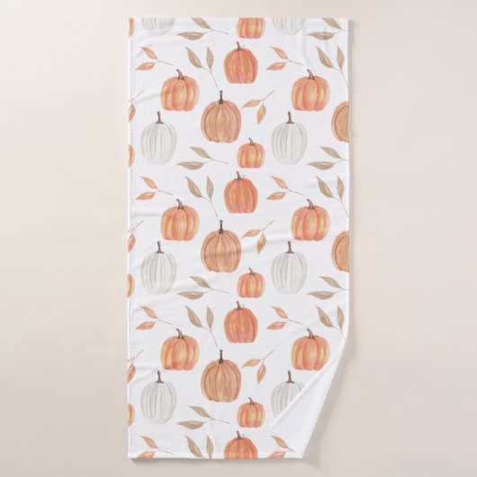 Serviette à main Citrouille et Feuille automne (Serviette de bain)