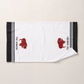 Serviette à main de Buffalo rouge noir et blanc (Serviette à main)