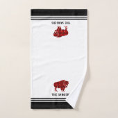 Serviette à main de Buffalo rouge noir et blanc (Serviette à main)