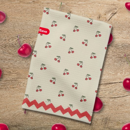 Serviette à main de cerises