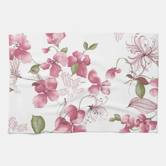 Serviette à main de cuisine/Floral (Horizontal)