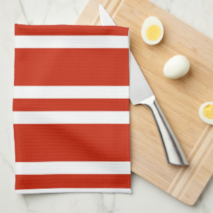 Serviette à main de cuisine / Grandes bandes rouge