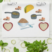 Serviette à main de la cuisine de riz et de harico (Plié)