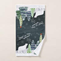 Serviette à main de la forêt d'hiver