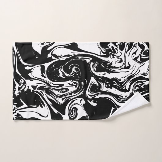 Serviette à main de style Marbre blanc et noir (Serviette à main)