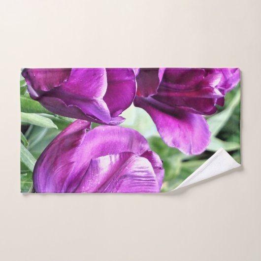 Serviette à main de tulipes violettes (Serviette à main)