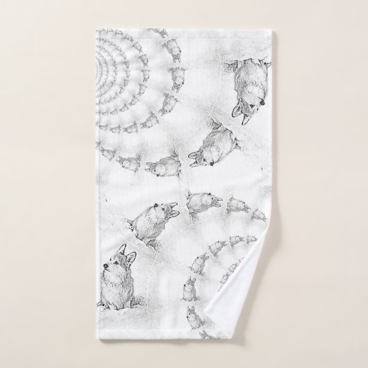 Serviette à main en spirale de Corgi (Serviette à main)
