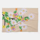 Serviette à main fleurie Beige (Horizontal)