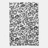 SERVIETTE À MAIN FLEURIE/NOIRE ET BLANCHE ! (Vertical)