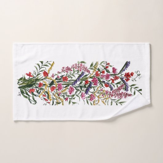 Serviette à main fleurie Spring (Serviette à main)