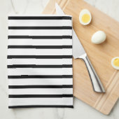 Serviette À Main Noir Et Blanc (Quart Plié)