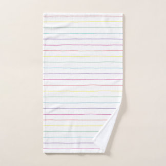 Serviette à main rayée Pastel Rainbow