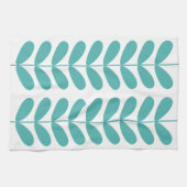 Serviette à main rétro à fleurs turquoise du milie (Horizontal)