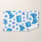 Serviette à main Retro Gamer - Jeu vidéo bleu (Serviette à main)